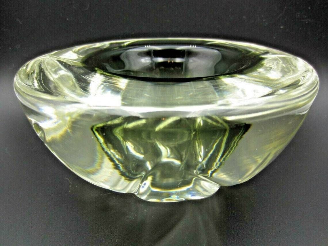 Futuristic Xxl Sommerso Grey In Clear Geode Art Glass Bowl 2.7kg photo 143.0