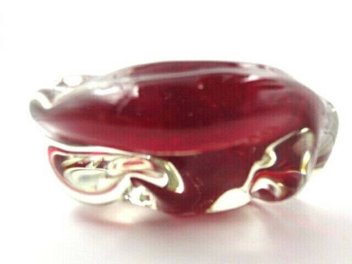 Fiery Red Archimedes Seguso Sommerso Art Glass Jelly Mould Bowl Murano 50s photo for sale