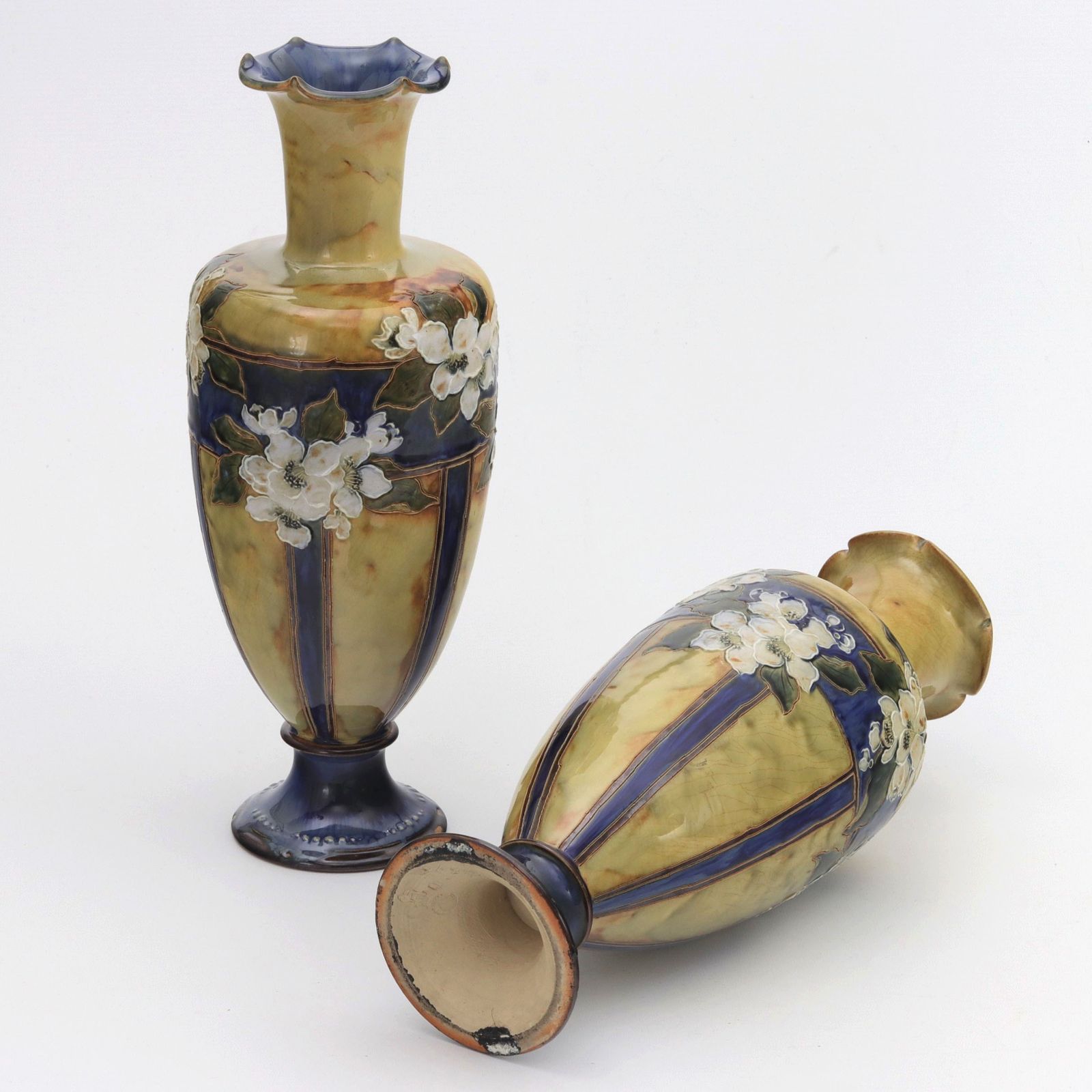 Pair Of Tall Royal Doulton Art Nouveau Vases By Eliza Simmance C1910 photo buy