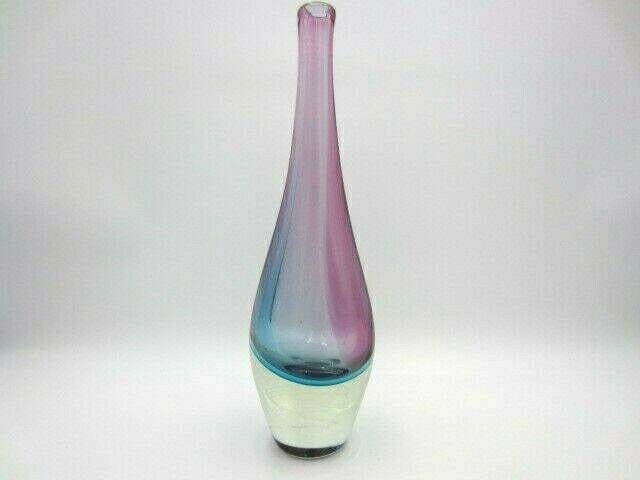 Luigi Onesto Murano Sommerso Latticino Art Glass Vase  Heavy photo for sale