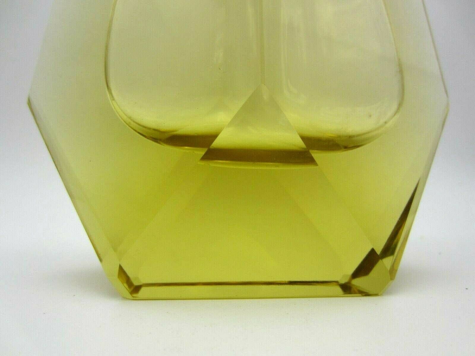 Geometric Shaped Art Glass Vase Czech Sculpture Cubist Faceted Vlastislav Hofman photo vinterior