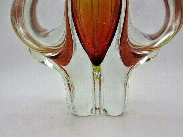 photo furniture Mid Century Vibrant Green And Pink Art Glass Chribska Sommerso Vase