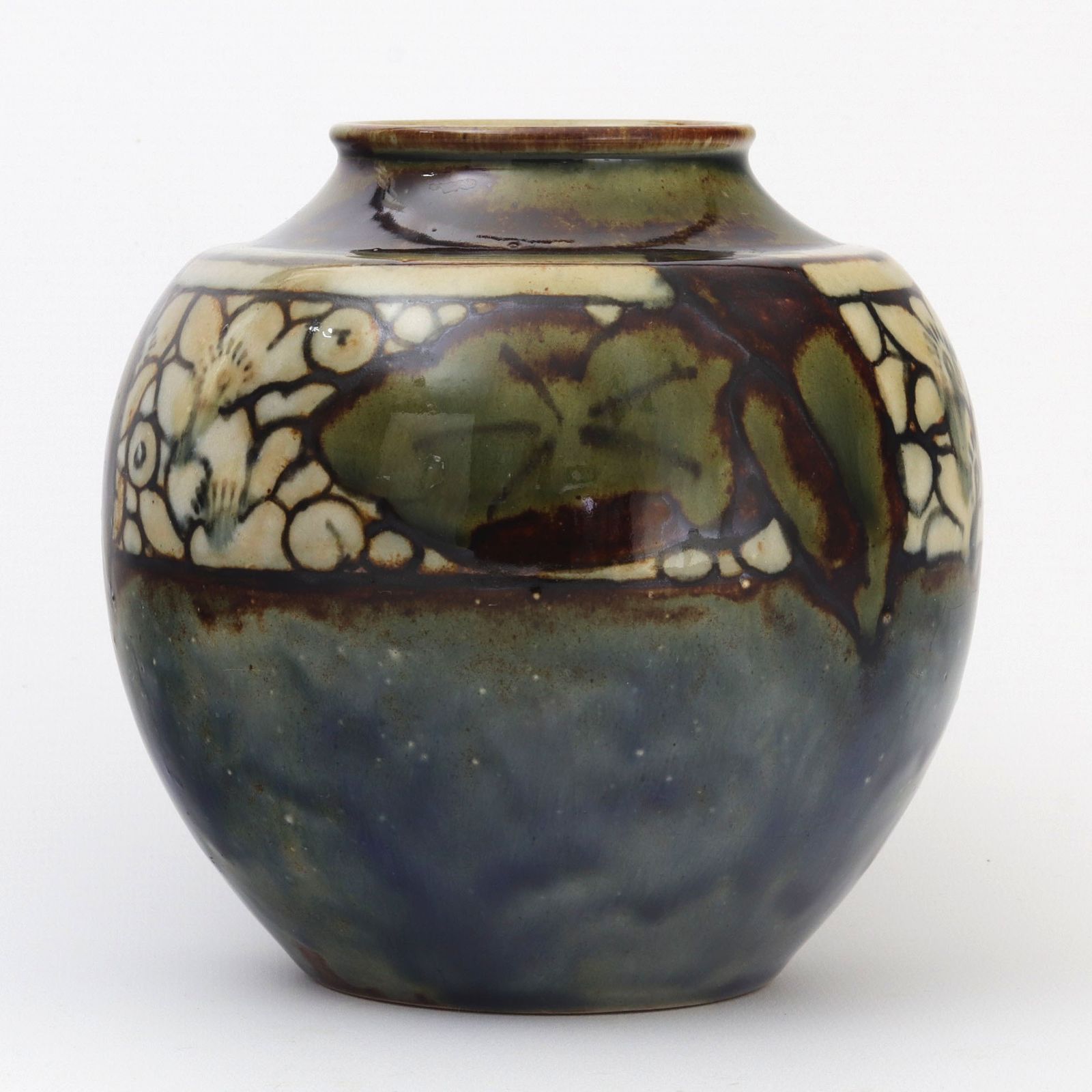 Royal Doulton Stoneware Ovoid Art Deco Vase By Lily Partington C1920