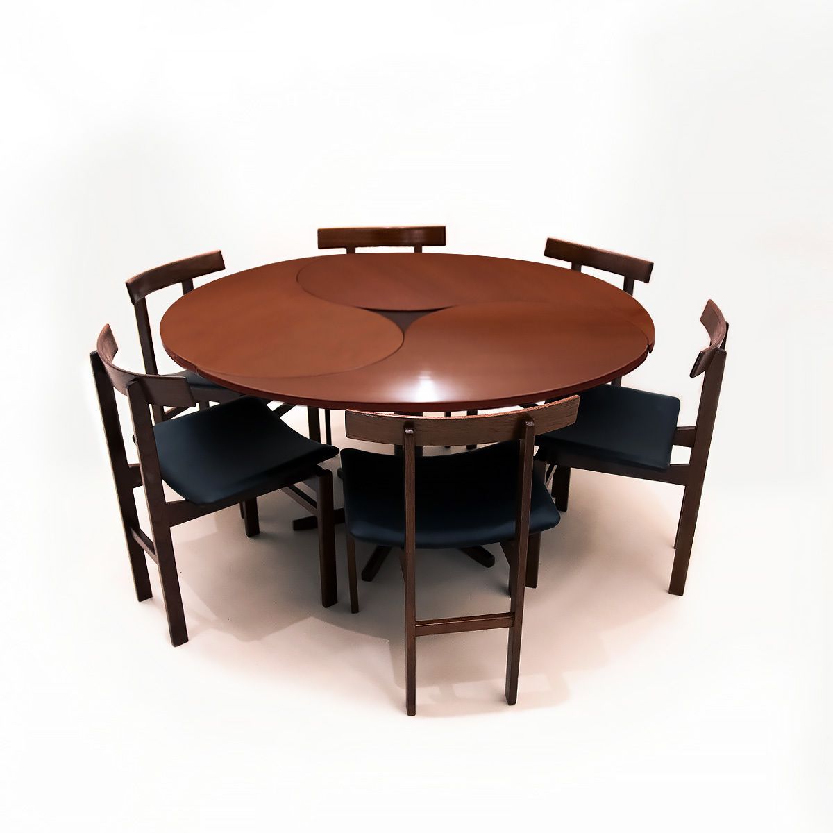 Danish Mid Century Yin Yang Teak Extending Dining Table By Ole Gjerløv Knudsen And Torben Lind photo vintage