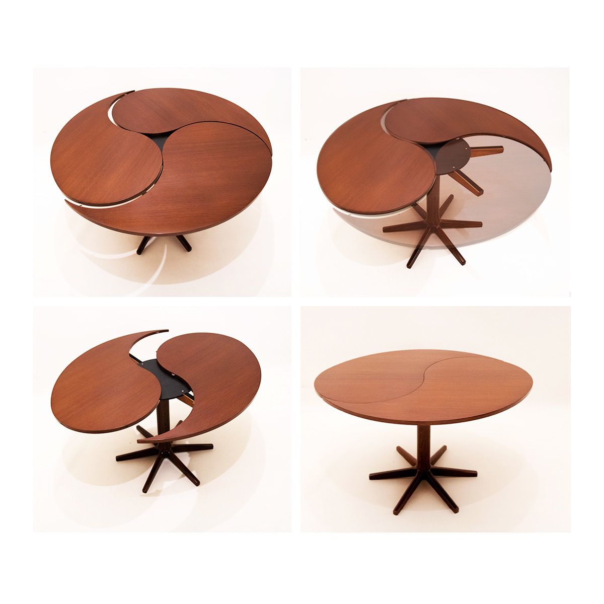 Danish Mid Century Yin Yang Teak Extending Dining Table By Ole Gjerløv Knudsen And Torben Lind photo 7450.0