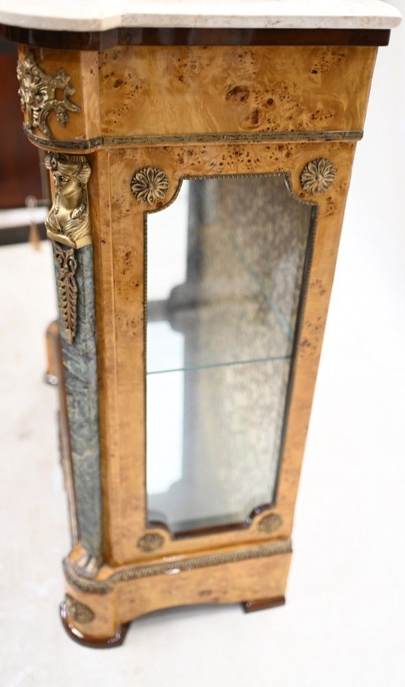 Empire Pier Cabinet Birch Display Chest Ormolu Pharaoh photo vintage