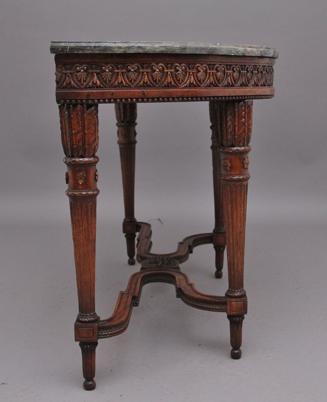 Early 19th Century Walnut And Marble Top Console Table photo furniture