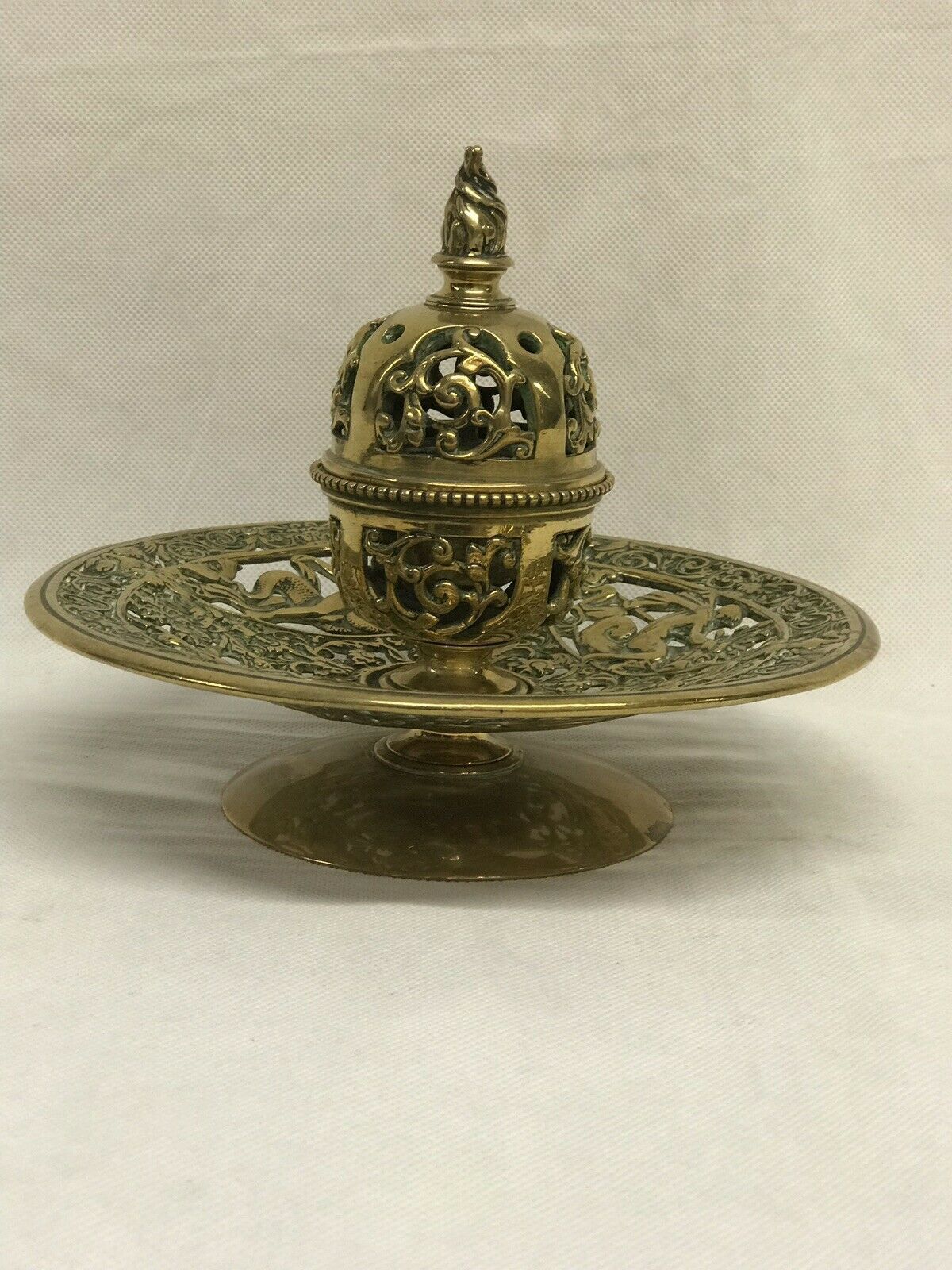 Victorian Ormolu Desk Inkwell & Pen Stand. Large & Impressive Indeed. photo furniture