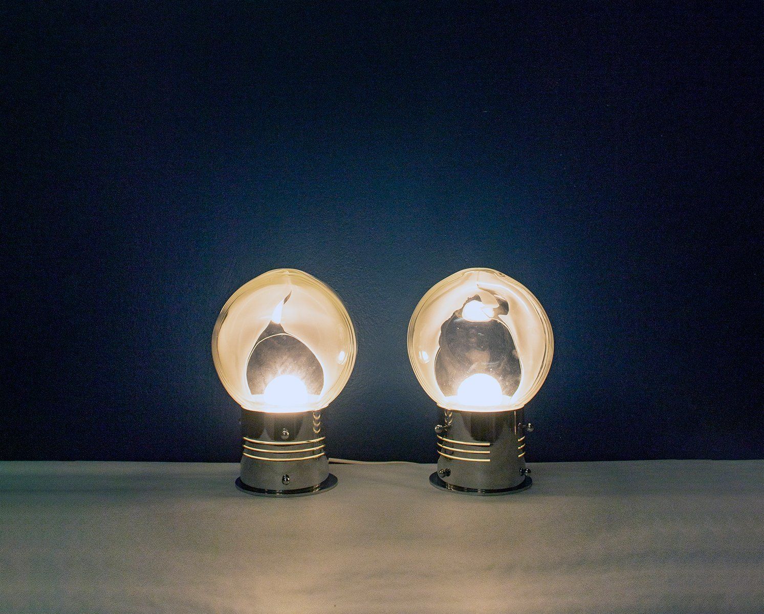 Italian Murano Glass Lamps By Toni Zuccheri For Veart, 1970s, Set Of 2 photo furniture