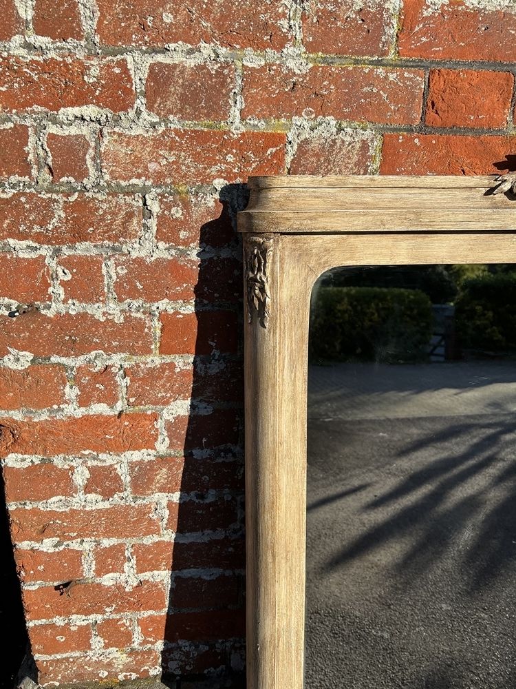 A Delightful Large Antique French 19th Century Carved Wood Painted Mirror photo furniture
