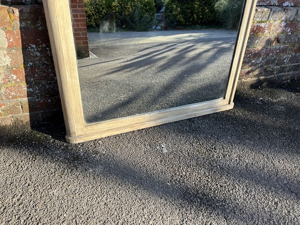 A Delightful Large Antique French 19th Century Carved Wood Painted Mirror photo for sale