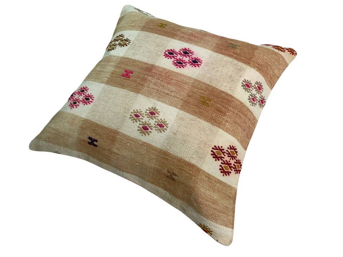 Tapis Kelim Kilim Pillow Cover ,Vintage Meditation Bench Kelim Teppich Boho Kilim photo buy
