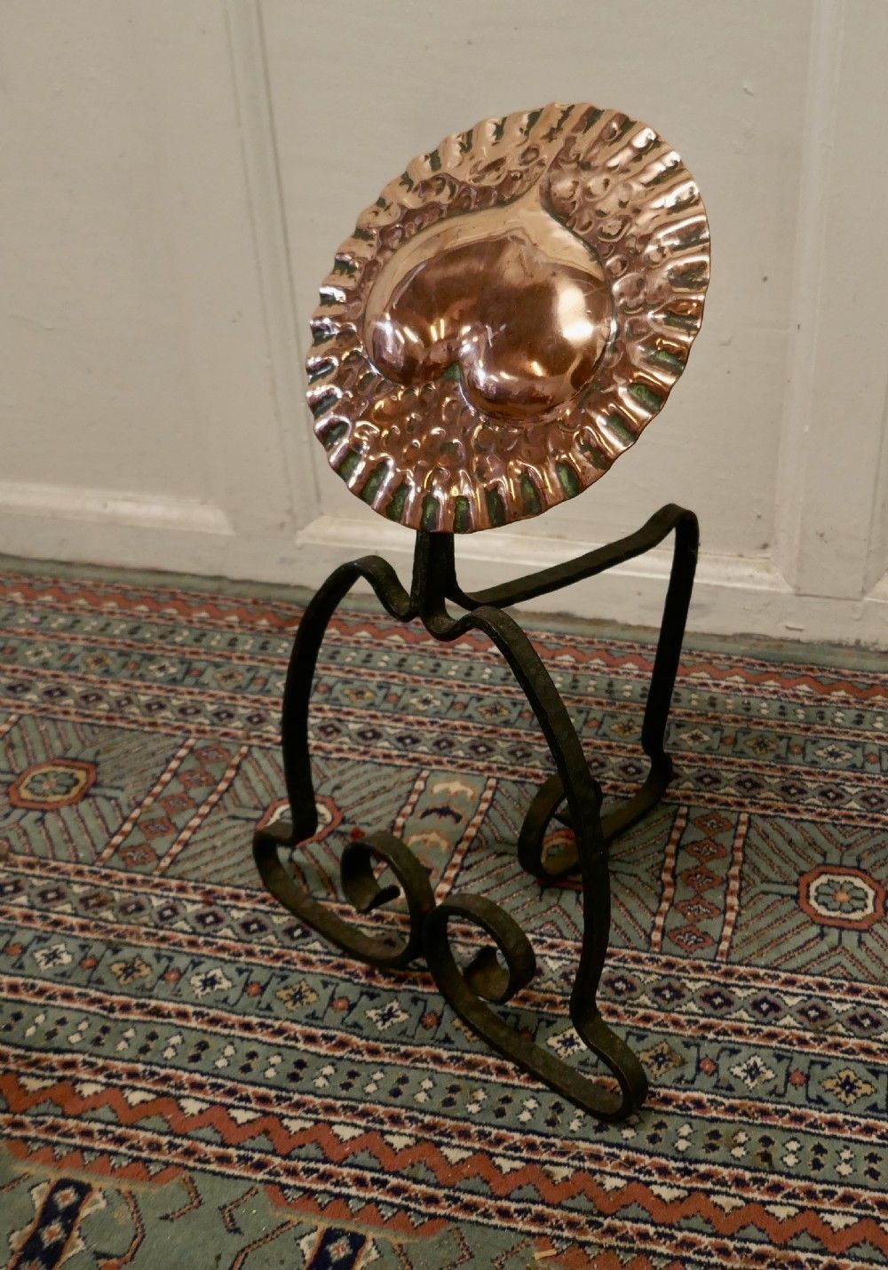 A Pair Of Arts And Crafts Copper And Iron Andirons Or Fire Dogs photo 834.0