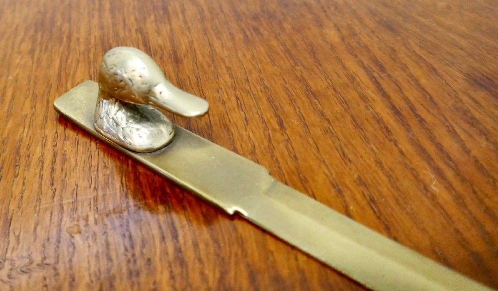 French Brass Duck’s Head Letter Opener, Paper Knife photo Home Decor