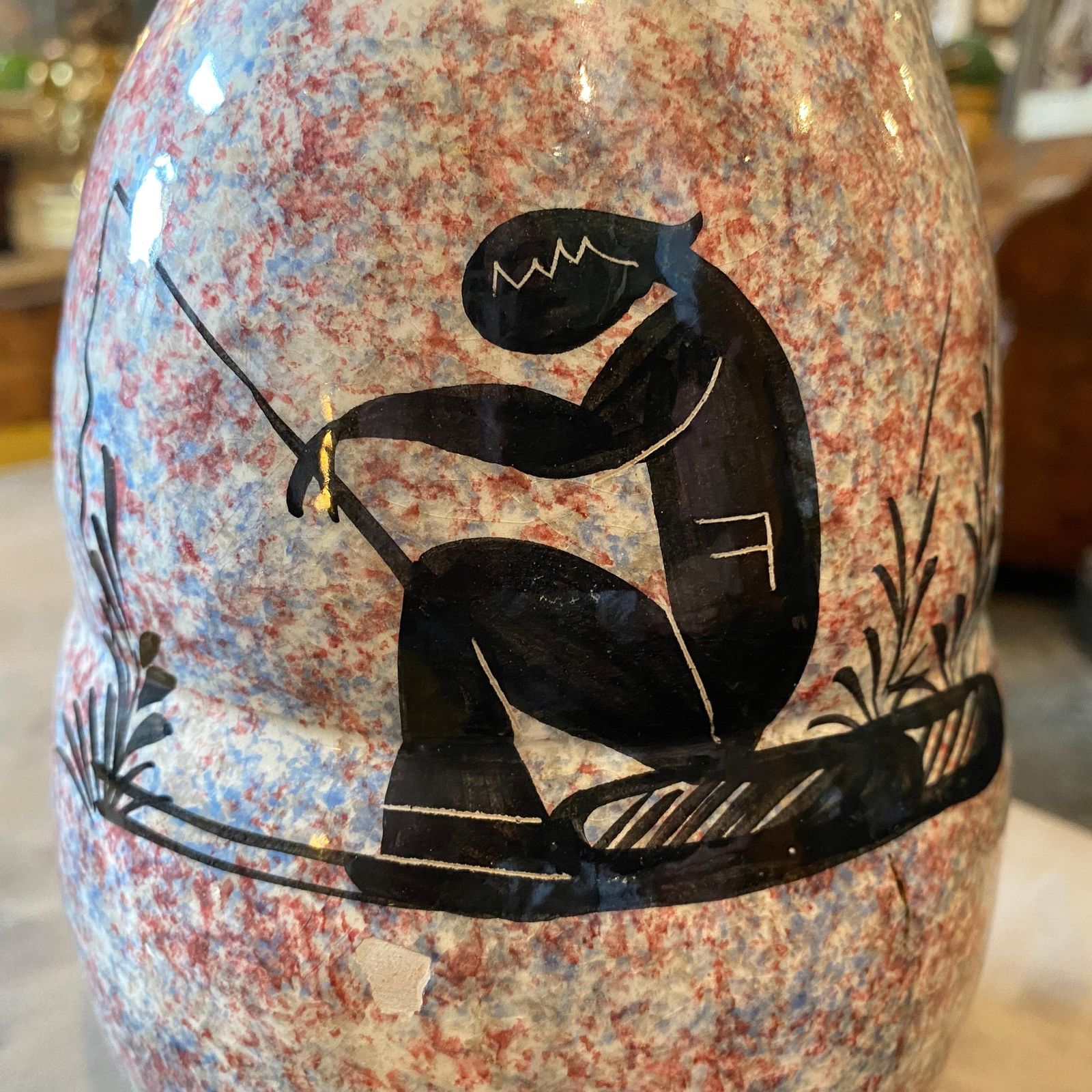 photo vinterior 1930s Art Deco Ceramic Italian Vase By Bitossi