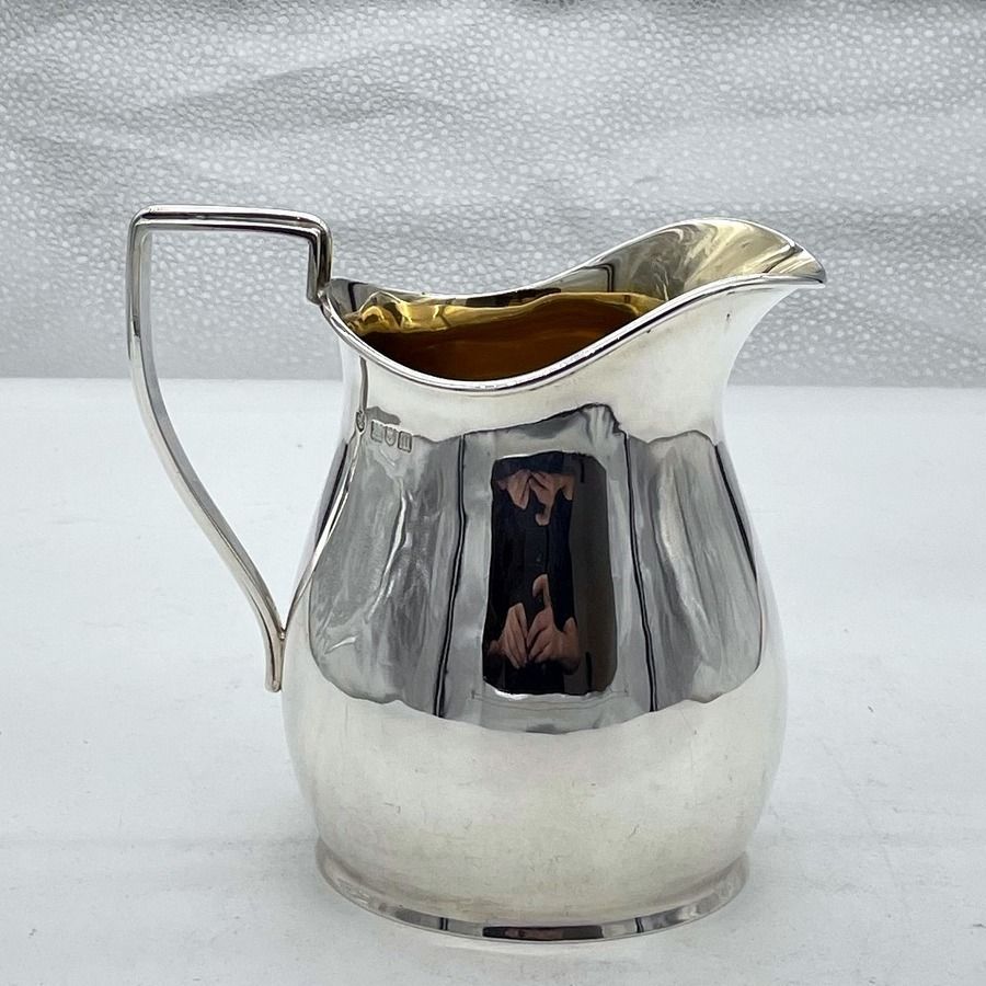 Early 20th Century Edwardian Sterling Silver Large Cream Jug London 1907 Barnard Family photo furniture
