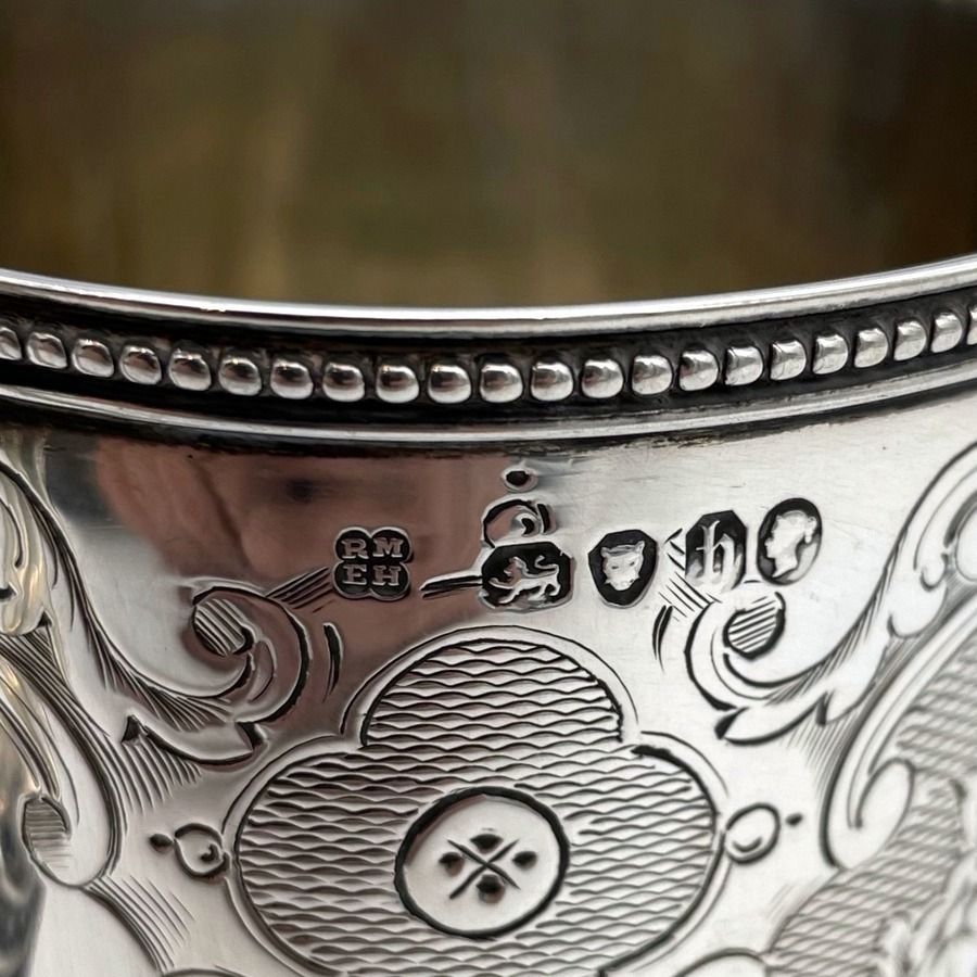 photo furniture Victorian Sterling Silver Christening Mug London 1857 Richard Martin & Ebenezer Hall