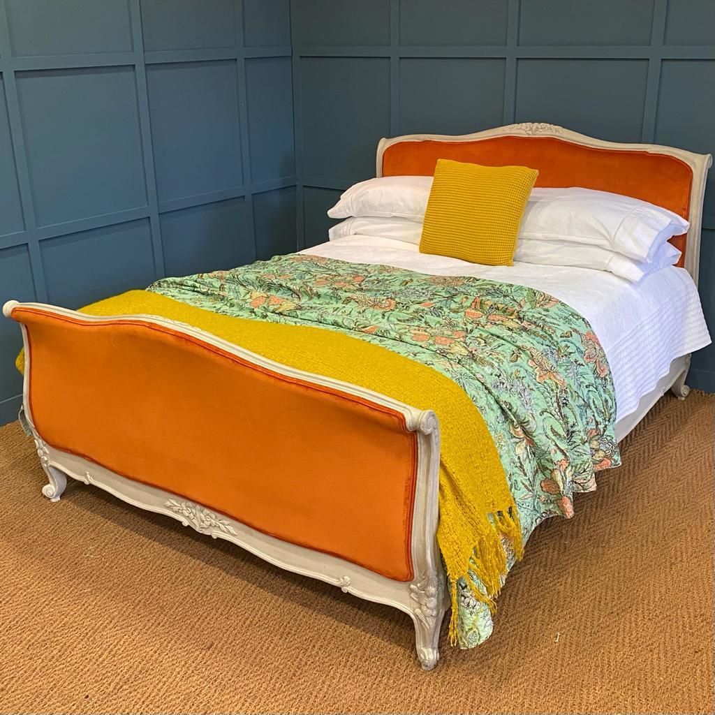Double   Antique French Upholstered Bed