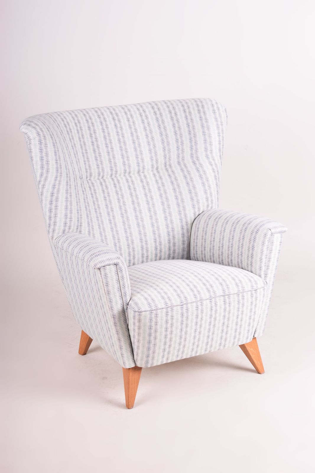 White Midcentury Armchairs, Made In 1950s Czechia And Fully Restored. Oak photo buy
