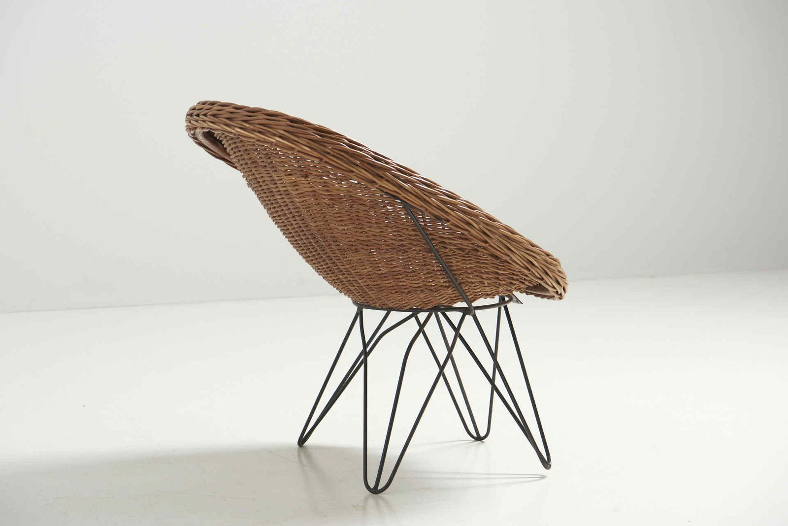 A Rattan Children Chair With Hairpin Legs, Netherlands   1950's photo Furniture