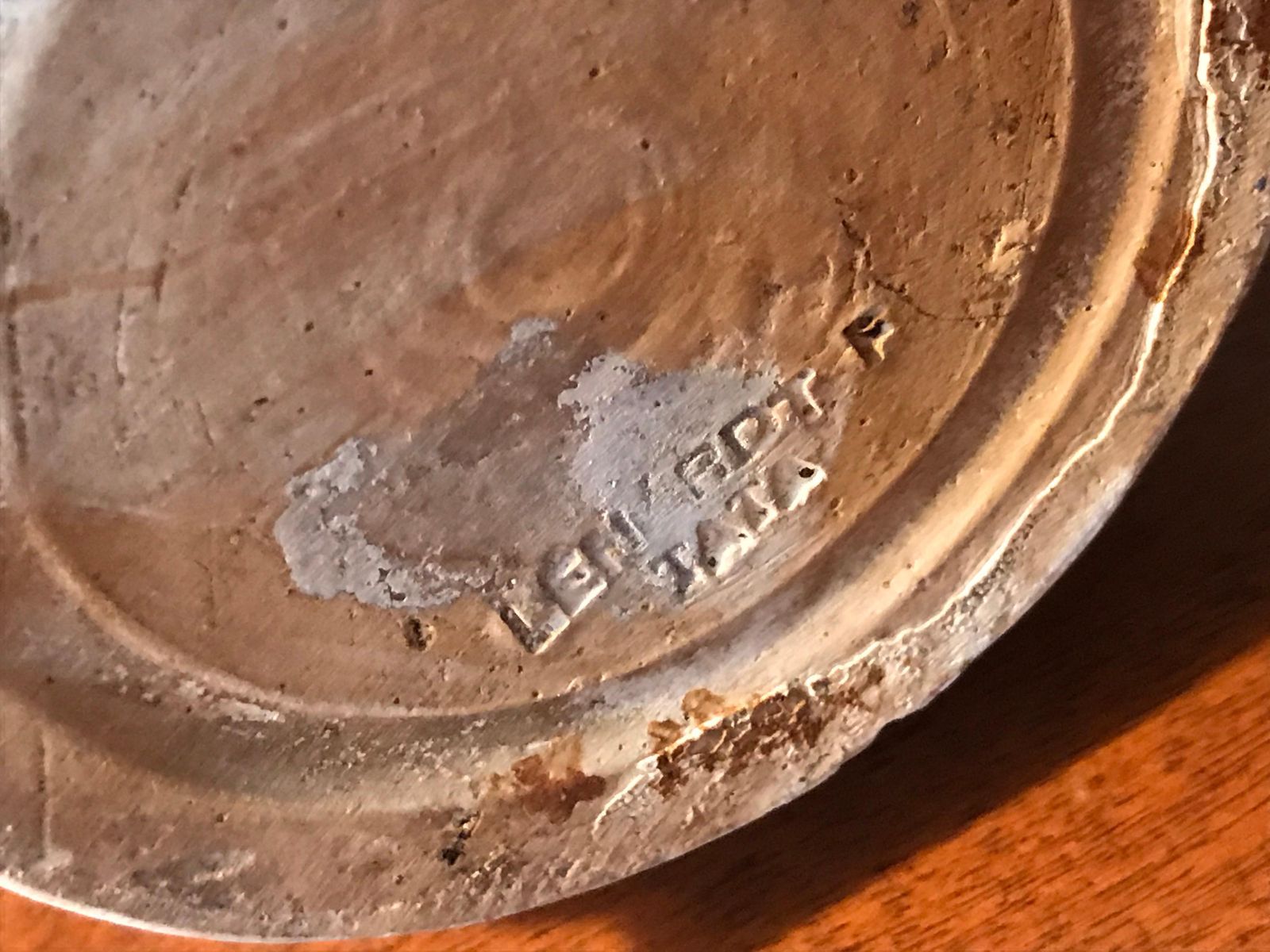Folk Vase Ceramic Pottery Vase With Wear Marks, Marked 'Tata Lénárd' photo Home Decor