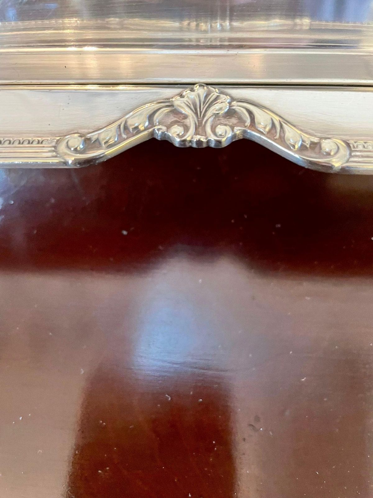 photo furniture Antique Silver Plated Entrée Dish
