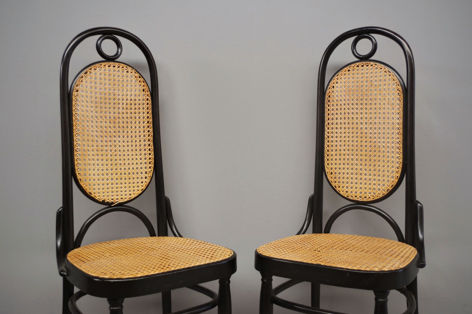 Thonet Style Chairs In Bent Beech Wood And Vienna Straw Seat From The 80s photo for sale