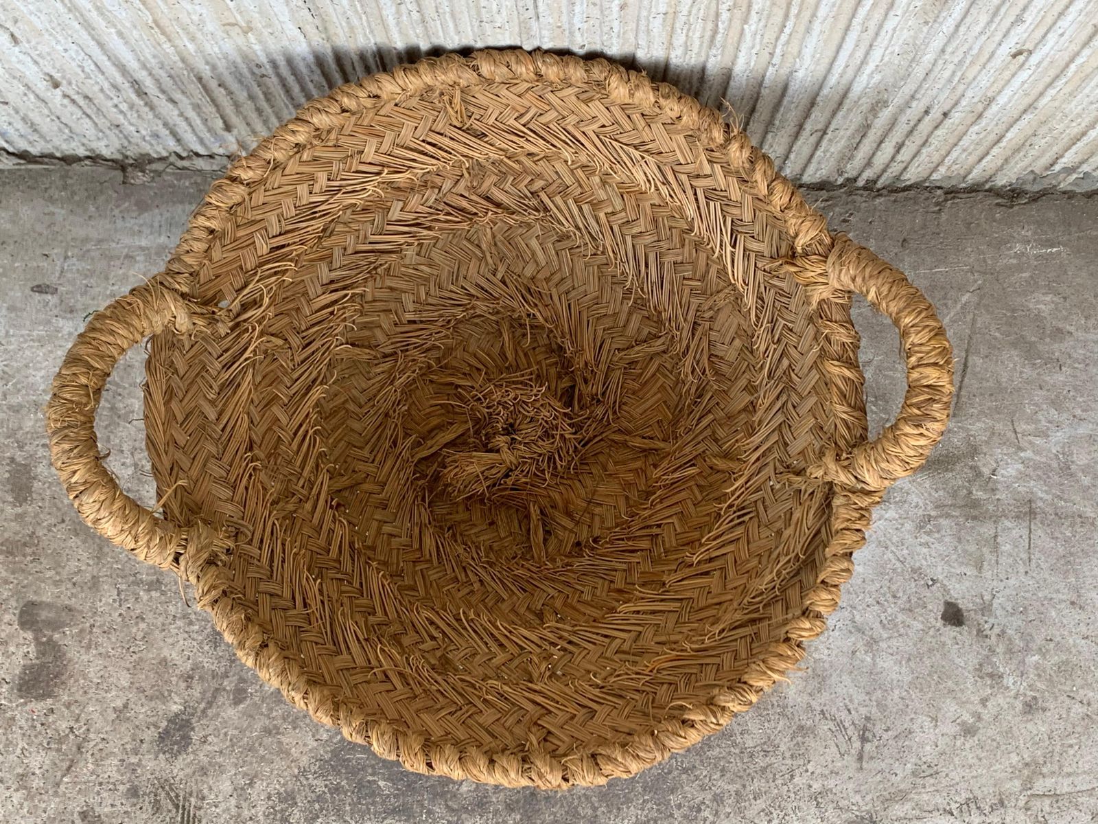 Set Of 2 Spanish Woven Wicker Olive Grape Harvest Basket photo 502.0