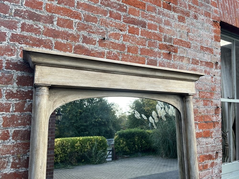 A Fabulous Large Antique French 19th Century Carved Wood Painted Empire Mirror photo Home Decor