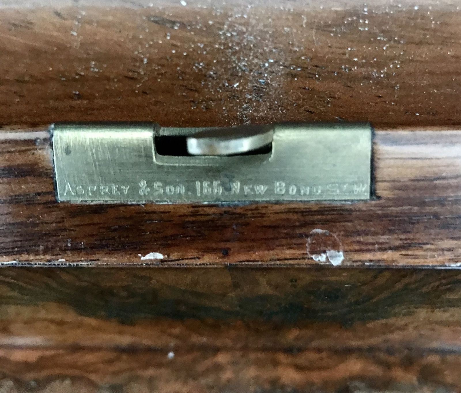 photo furniture Asprey. Stationery Box. Walnut Desk. Circa 1890