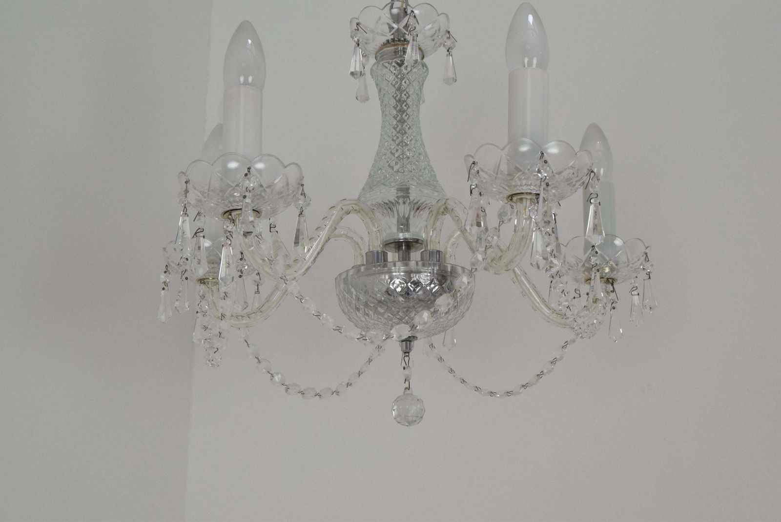Mid Century Crystal Glass Chandelier By Kamenicky Senov,1960's. photo vintage