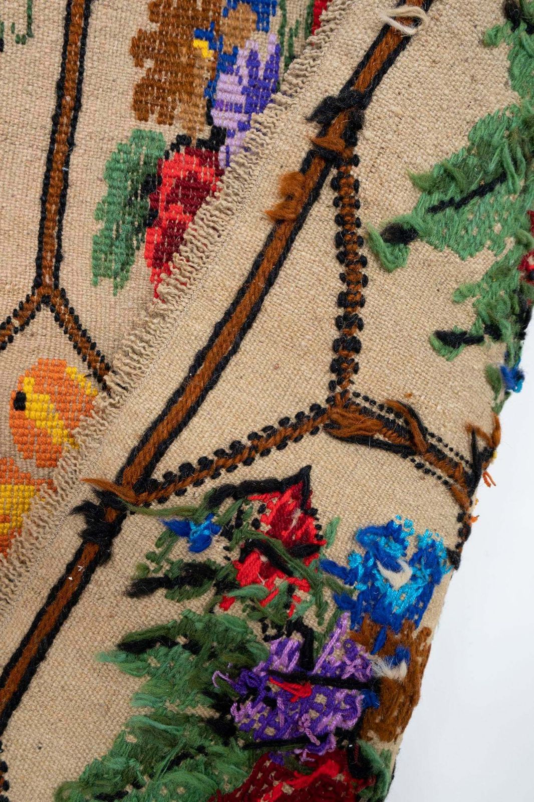 Vintage French Decor Aubusson Kilim Rug With Floral Design 4'11" X 6' photo vintage