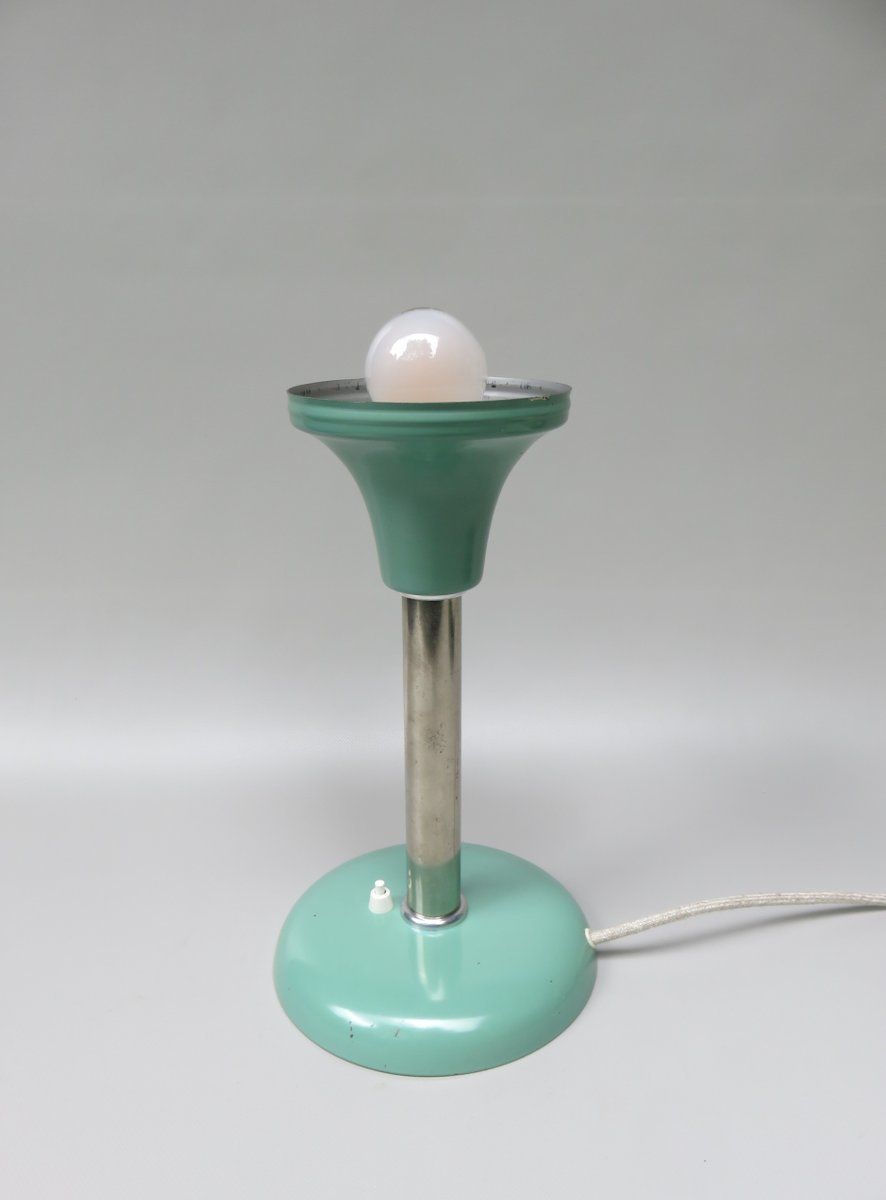 photo vinterior Bauhaus Schröder 2000 Table Lamp By Max Schumacher For Metallwerk Werner Schröder, 1930s