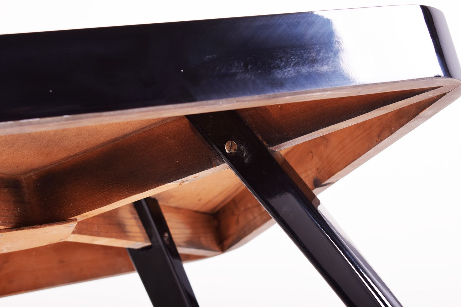Small Black Art Deco Table Made In Czechia By Up Závody, Designed By Halabala. photo Furniture