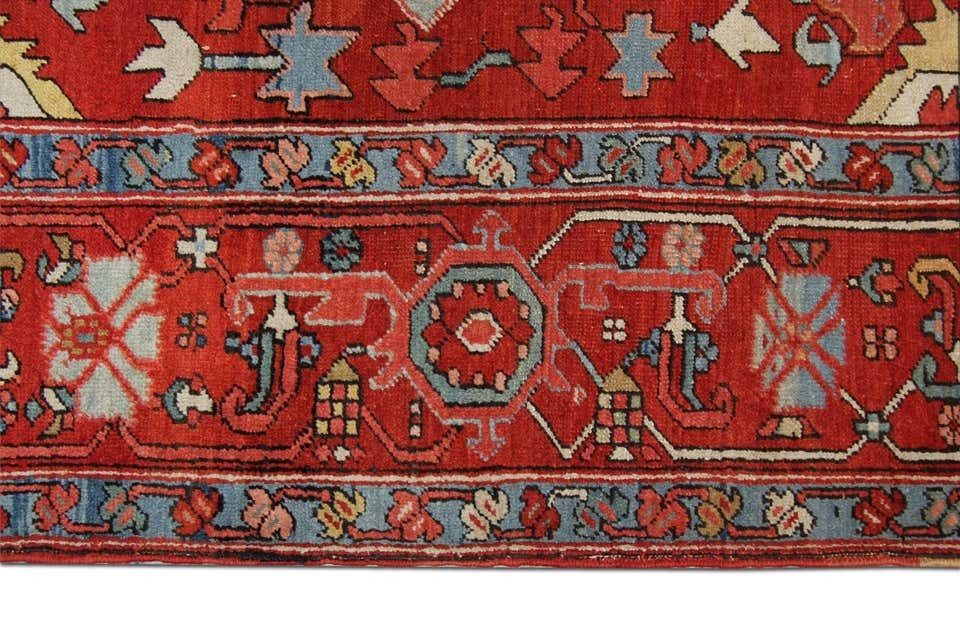 Rare Antique Rug Traditional Handmade Carpet Large Wool Rust Rug photo for sale