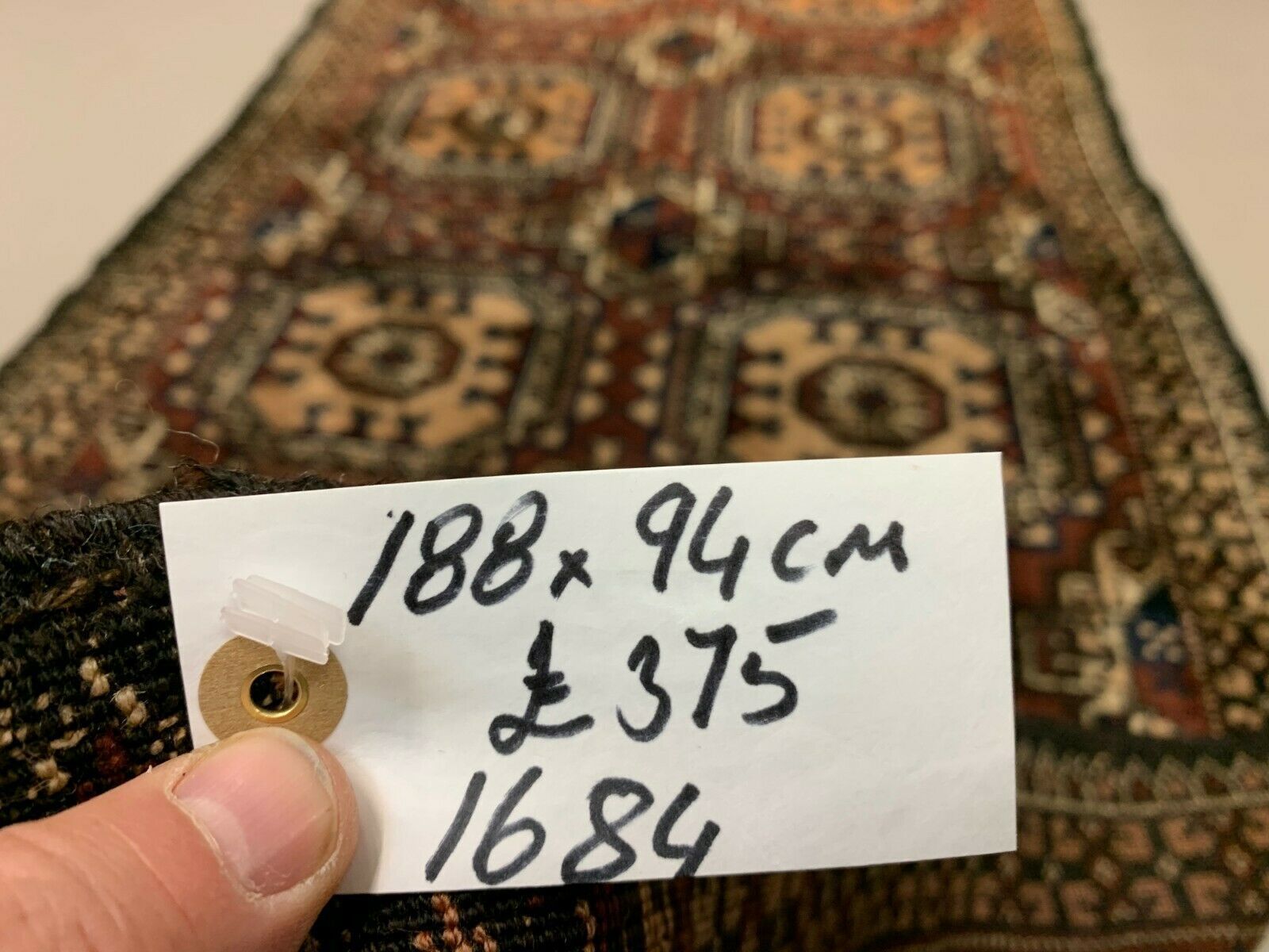 photo for sale Taimuri Afghan Tribal Rug 188x94 Cm Black Brown