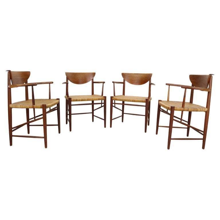 Peter Hvidt & Orla Mølgaard Nielsen Set Of 4 Armchairs No 317, Denmark 1950