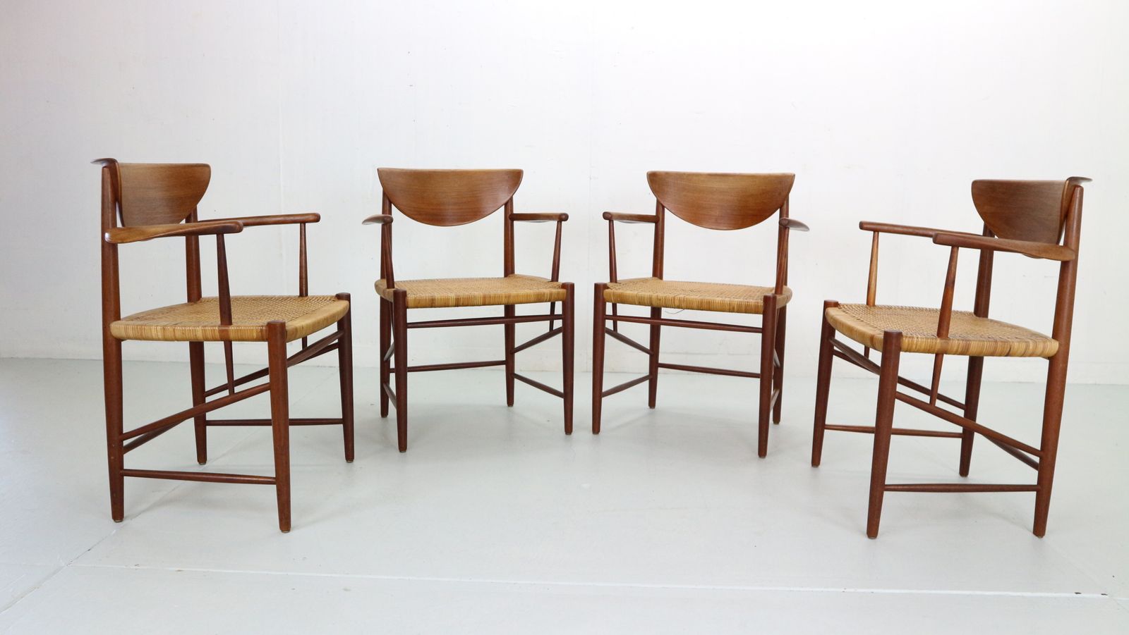 Peter Hvidt & Orla Mølgaard Nielsen Set Of 4 Armchairs No 317, Denmark 1950 photo vintage