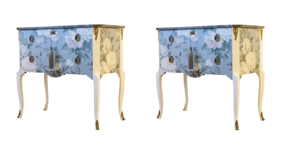 Classic Gustavian Louis XV Style Chests With Floral Pattern photo 3600.0