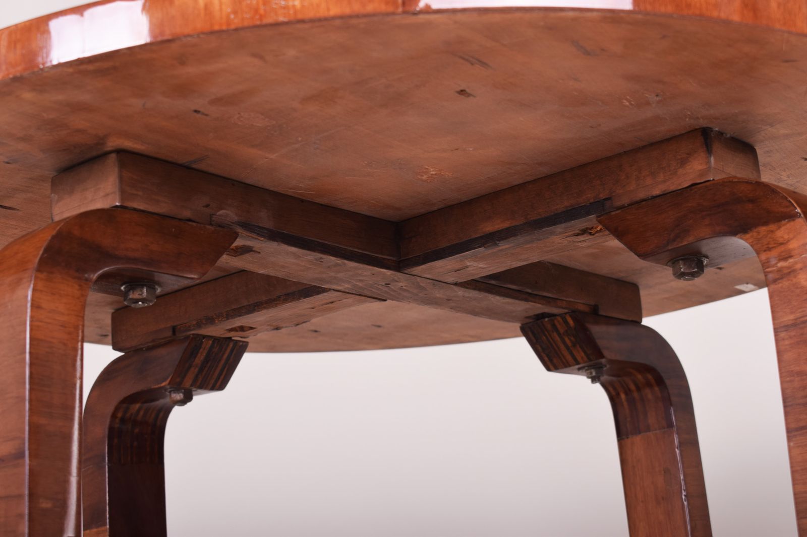 Small Czech Art Deco Table, Made In The 1930s Out Of Walnut. Fully Restored. photo furniture