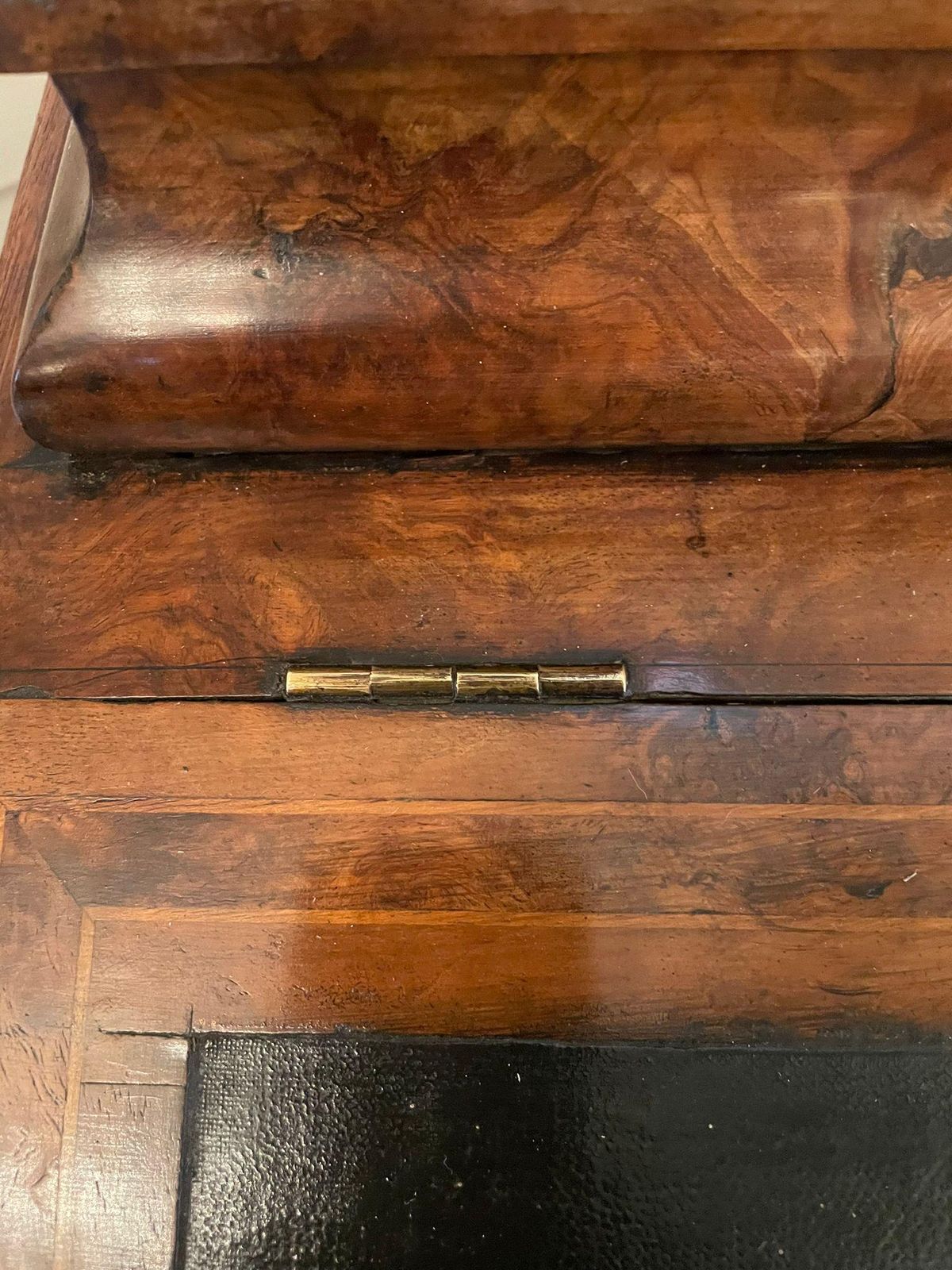 Antique Victorian Burr Walnut Inlaid Freestanding Davenport photo Furniture