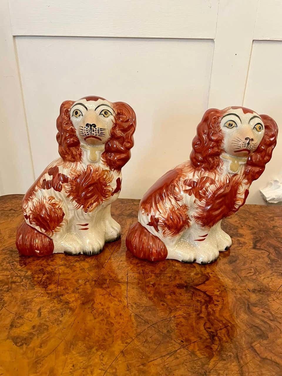 Pair Of Antique Victorian Staffordshire Dogs photo furniture