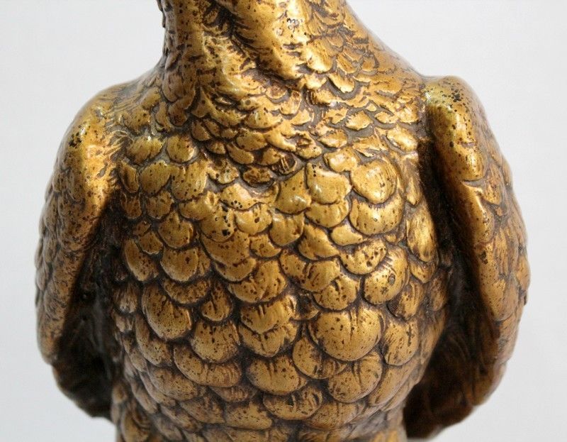 Plaster Sculpture Of A Raptor On His Rock, After P. Balestra   Early 20th Century photo 618.0