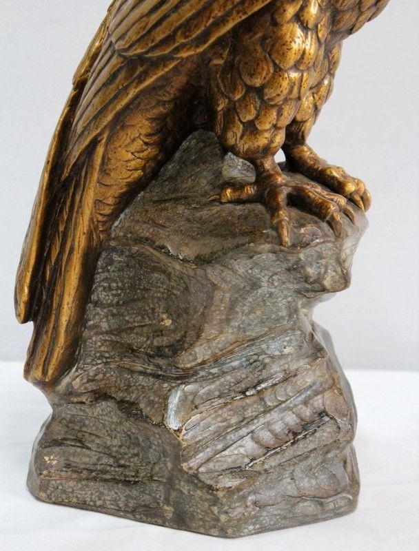 photo buy Plaster Sculpture Of A Raptor On His Rock, After P. Balestra   Early 20th Century