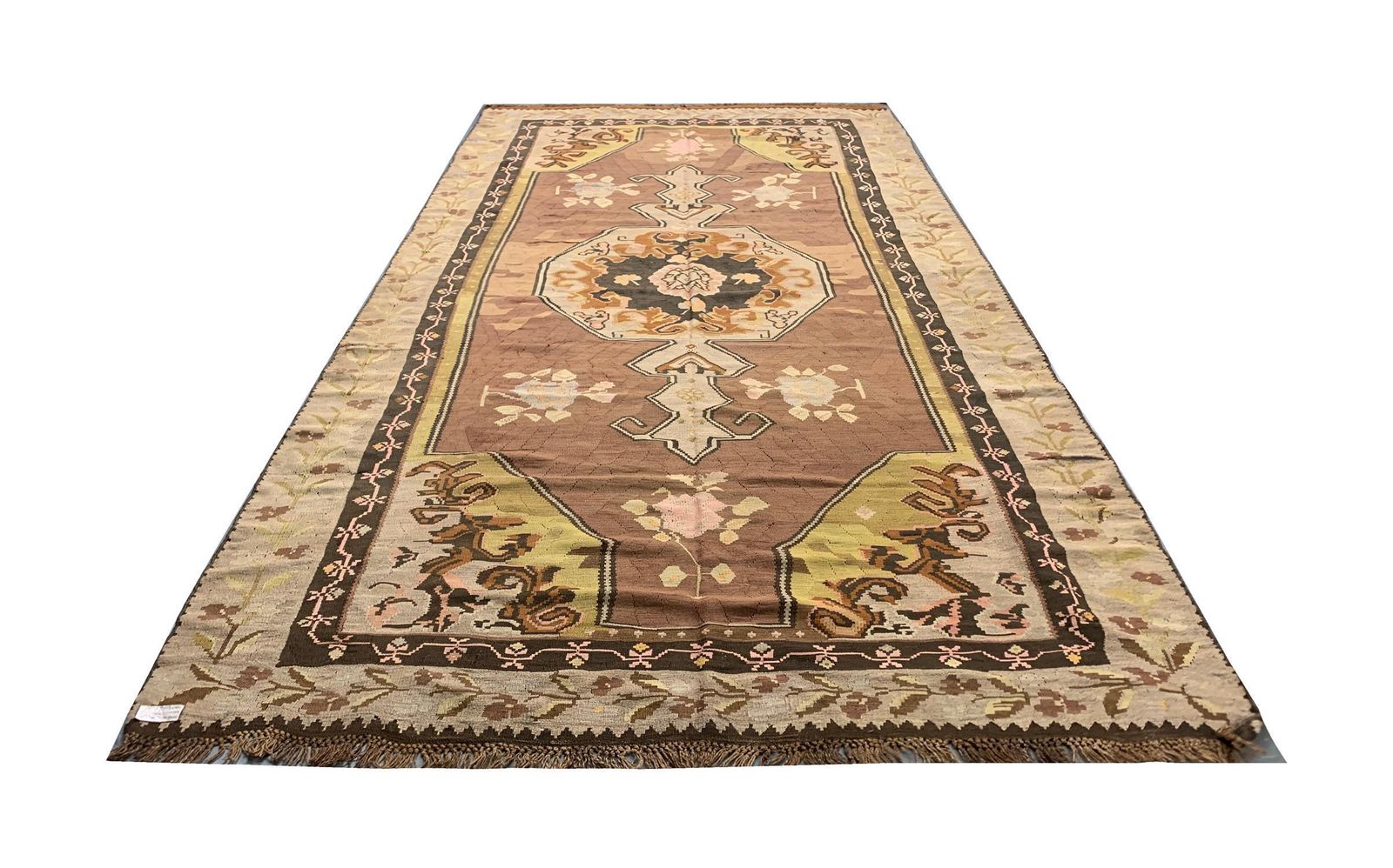 Handmade Kilim Rugs Antique Brown Wool Kilim Traditional Karabagh Rug photo furniture