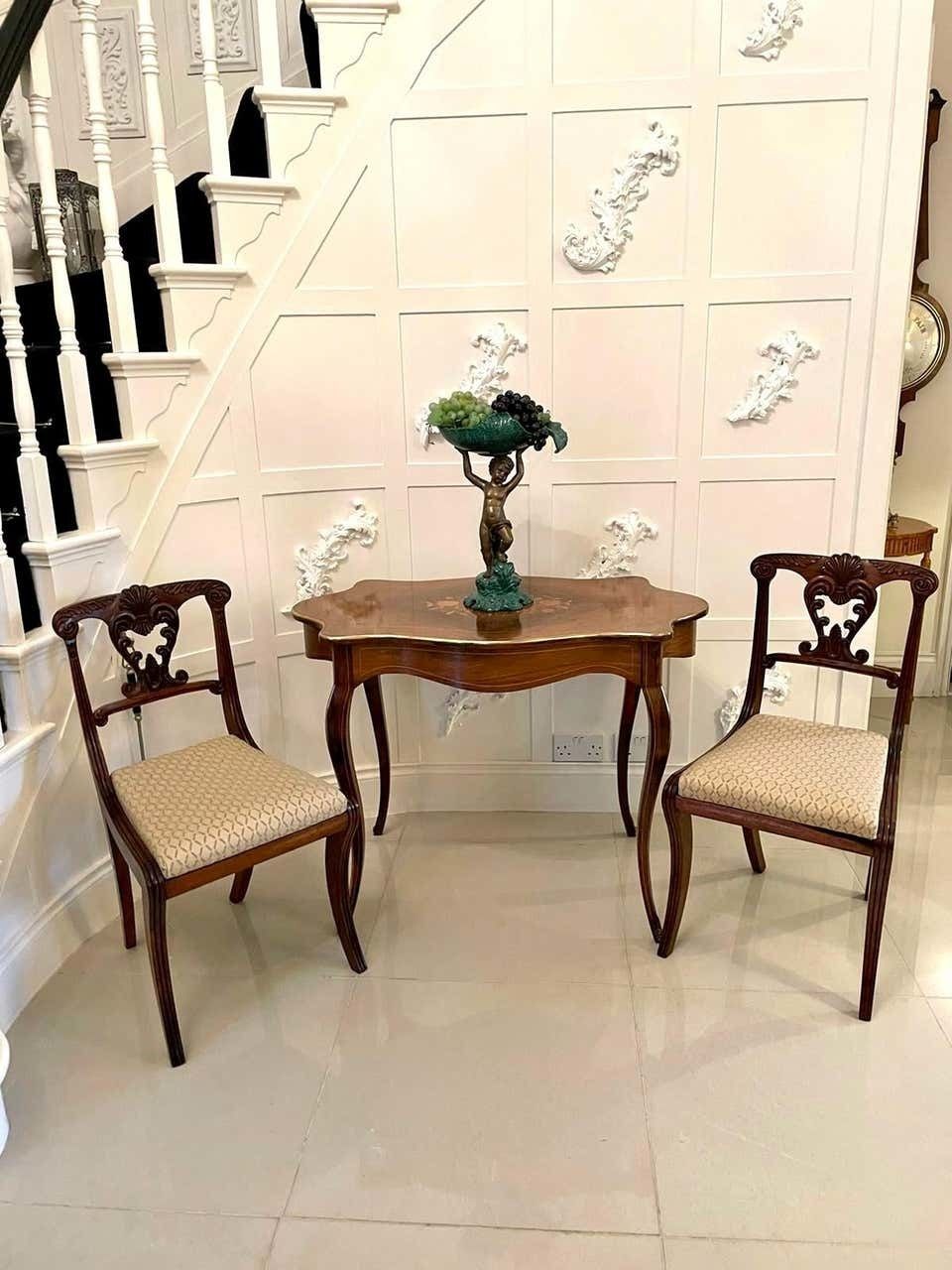 Quality Antique Louis XV French Marquetry Inlaid Center Table photo furniture