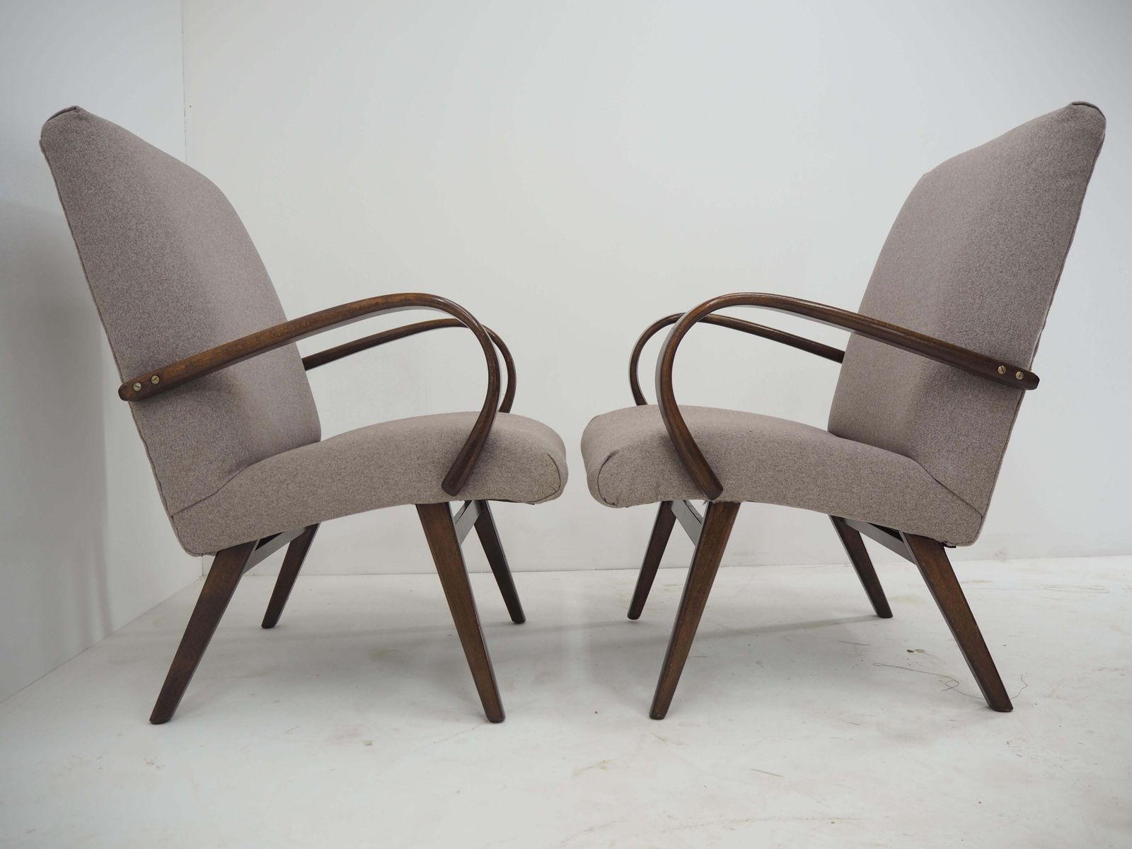 1960s Pair Of Ton/Thonet Beech Armchairs, Czechoslovakia photo 945.0