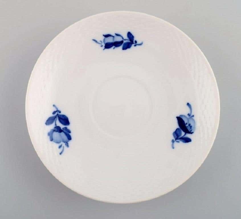 Three Royal Copenhagen Blue Flower Braided Coffee Cups With Saucers, 1950s photo for sale