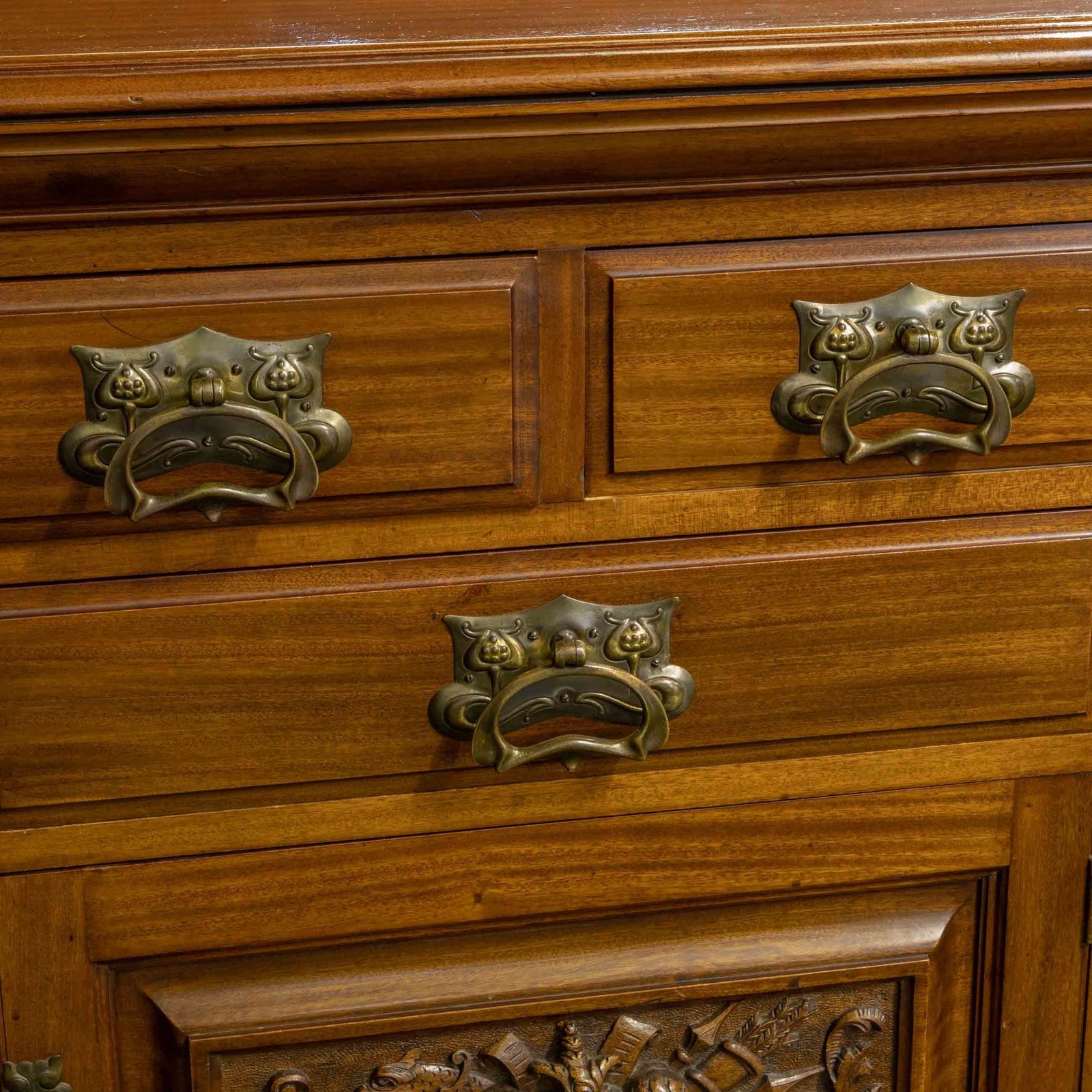 photo vintage Victorian Mahogany Sideboard, 1800s
