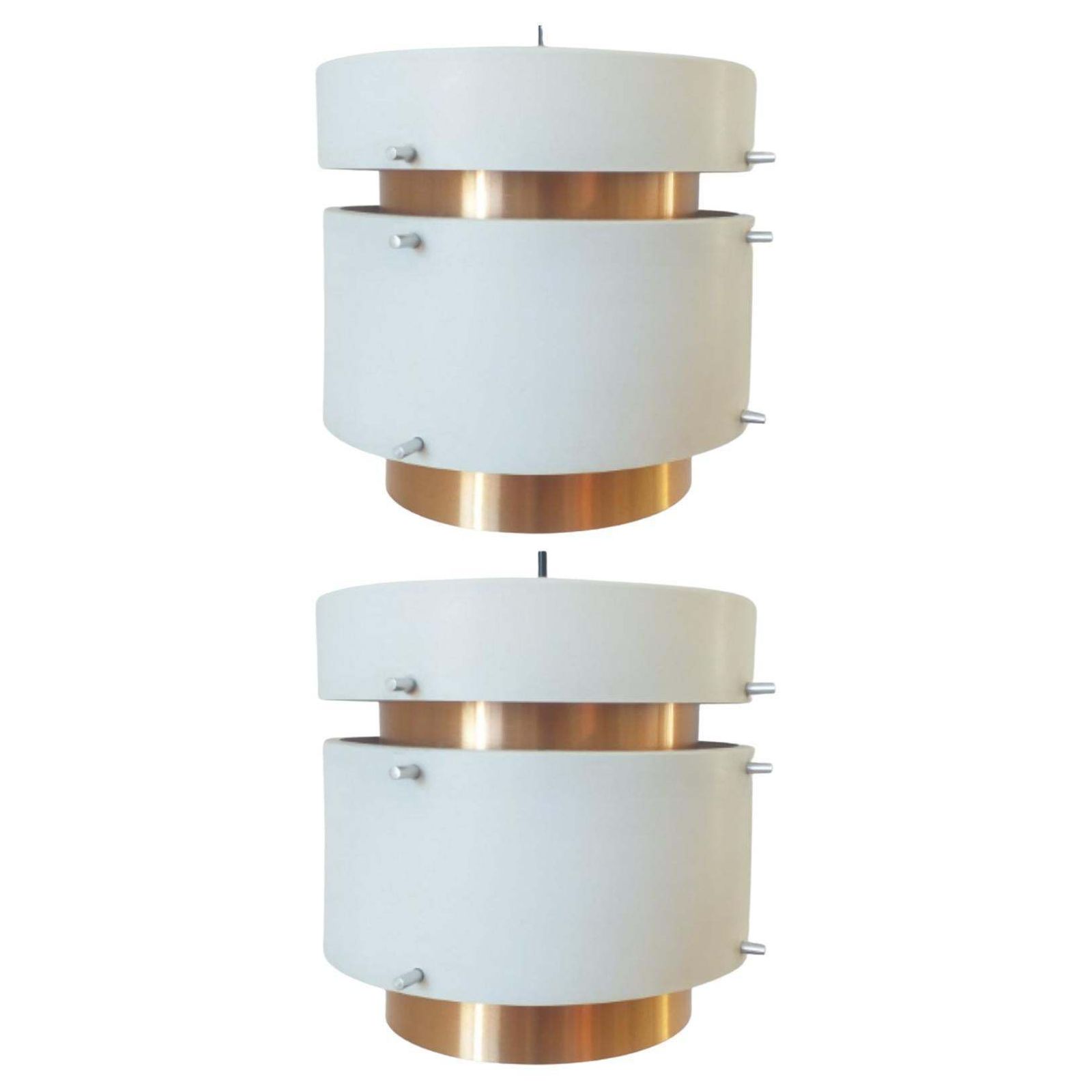 Pair Of Mid Century Pendants In Style Of Jo Hammerborg Denmark 1970s photo furniture